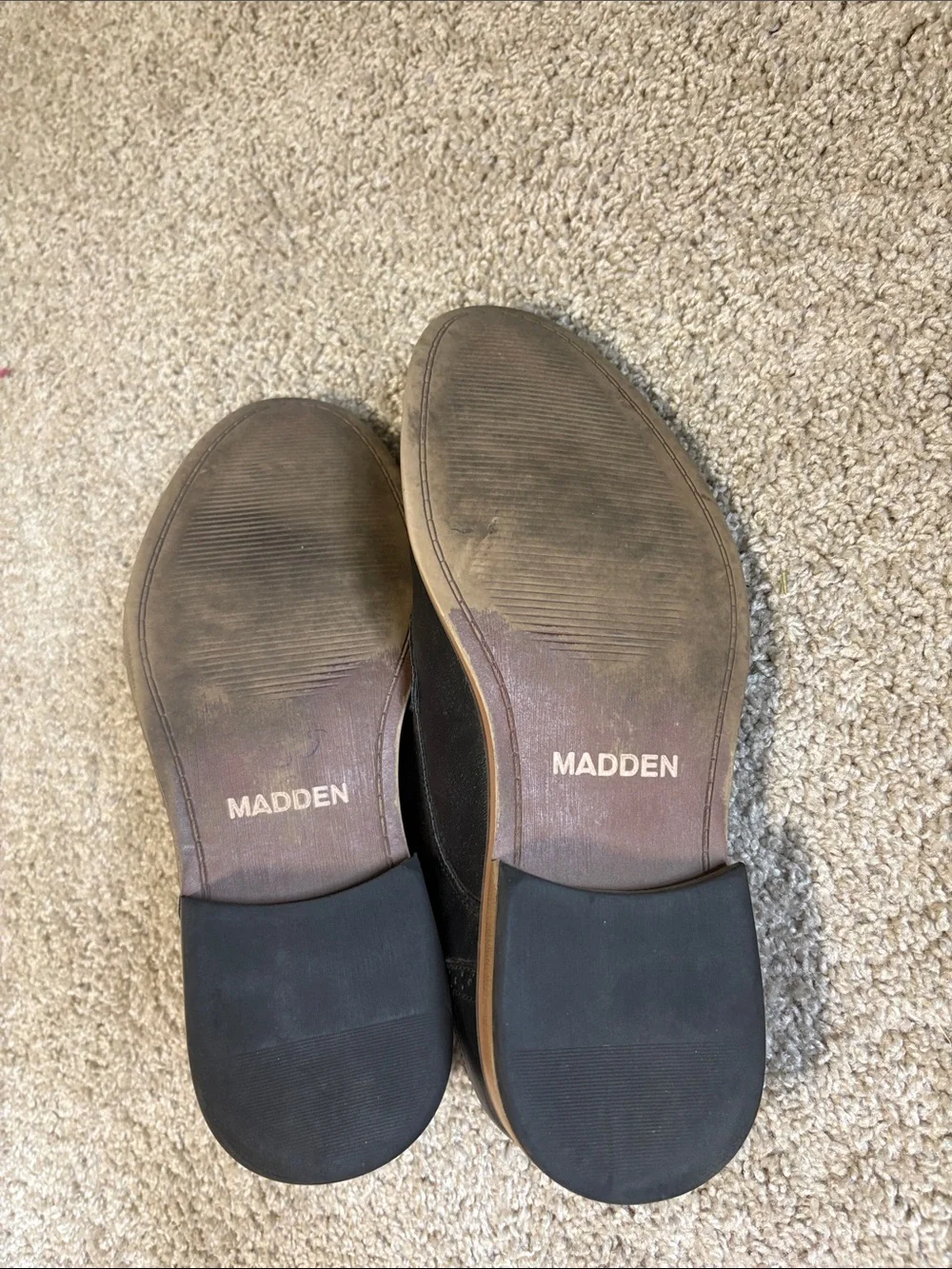 Men's Steve MADDEN Black Leather Dress Shoes - Classic Dress Lace-Up